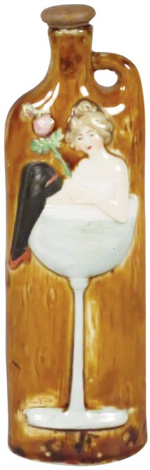 Porcelain Bottle Lady in Champagne Glass (1 of 1)