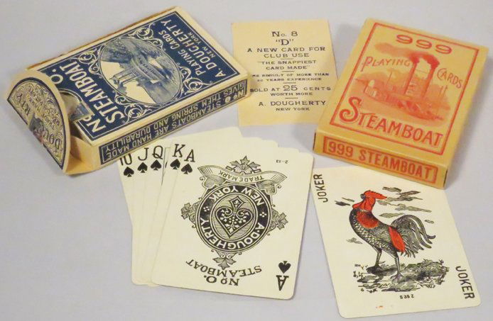 Two Full Decks of Steamboat Playing Cards: Two Full Decks of Steamboat Playing Cards. No. O with convex corners and 999. Excellent condition.