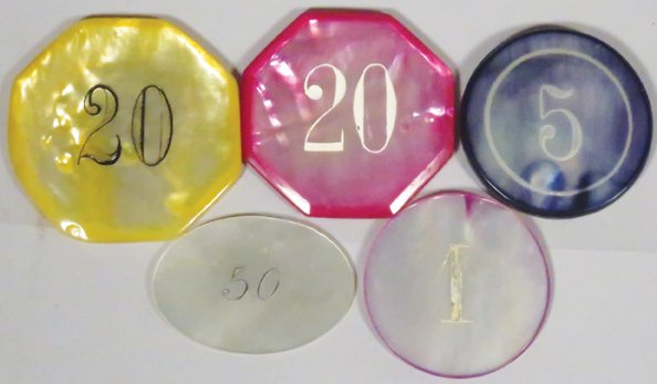 Mother of Pearl Gambling Markers/Chips (1 of 1)