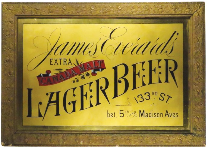 James Everard's Lager Beer Reverse Glass Sign (1 of 1)