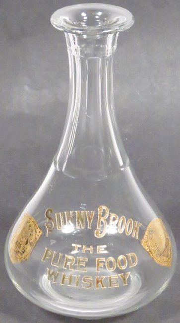 Sunny Brook Whiskey Etched  Glass Bottle (1 of 1)