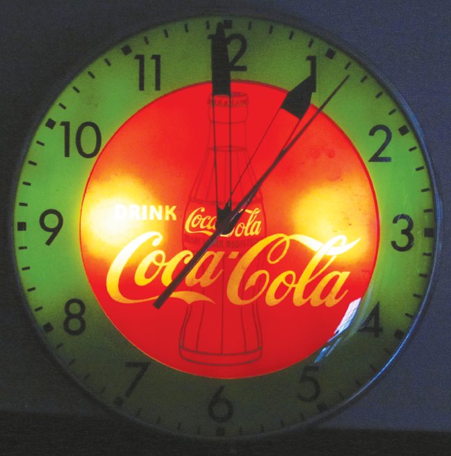Coca Cola Hobble Skirt Bottle Light Up Clock (1 of 3)