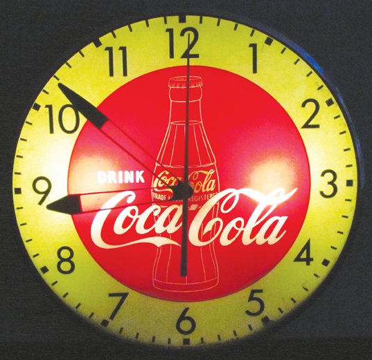 Coca Cola Hobble Skirt Bottle Light Up Clock (1 of 3)