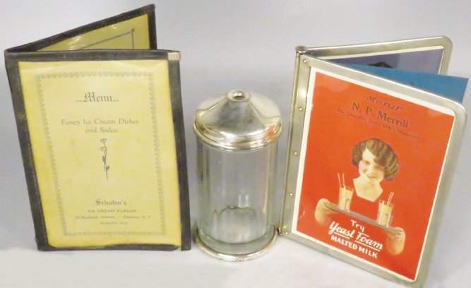 Two Soda Fountain Menu's and Sugar Shaker (1 of 1)