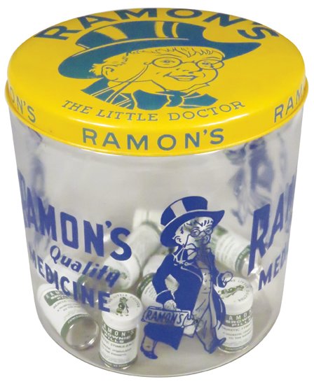 Ramon's Glass Store Jar with Product Tins (1 of 1)
