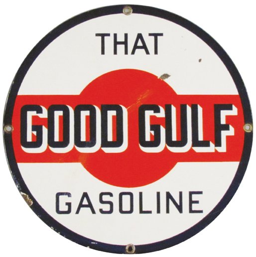 That Good Gulf Gasoline Porcelain Sign (1 of 1)