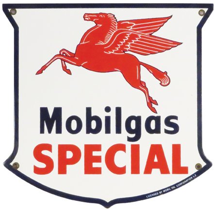 Mobilgas Special Porcelain Gas Pump Sign (1 of 1)