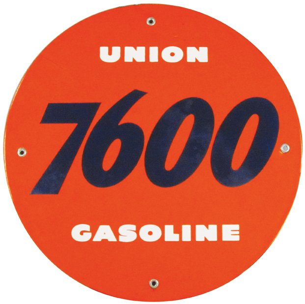 Union 7600 Gasoline Porcelain Sign (1 of 1)