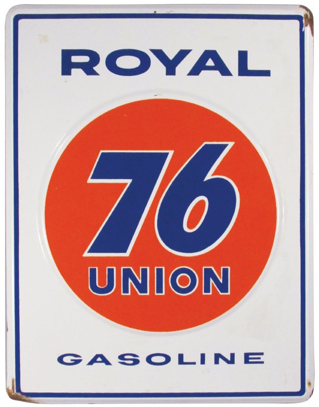 Union 76 Royal Gasoline Porcelain Sign (1 of 1)