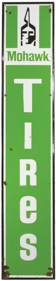 Mohawk Tires Self Framed Embossed Tin Sign (1 of 1)