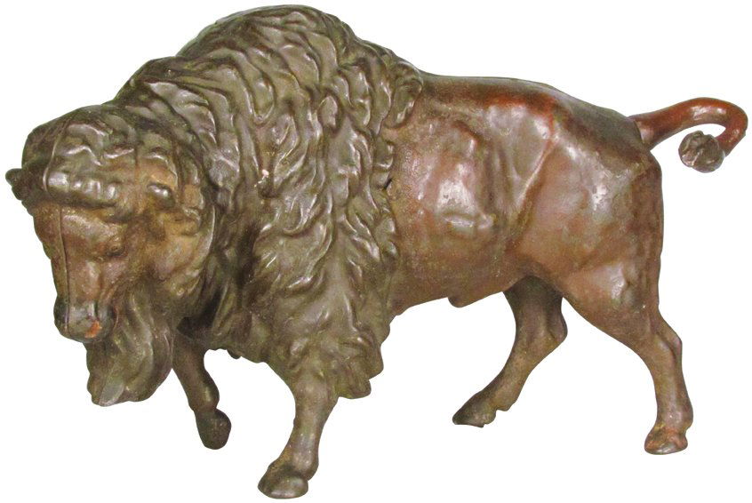 Cast Iron Trick Buffalo Still Bank (1 of 2)
