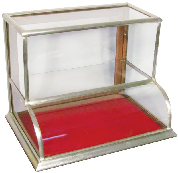 Very Small Curved Glass Nickel Tower Showcase (1 of 1)