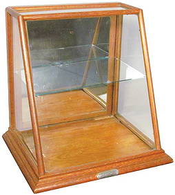 Small Oak Slant Front Showcase (1 of 1)