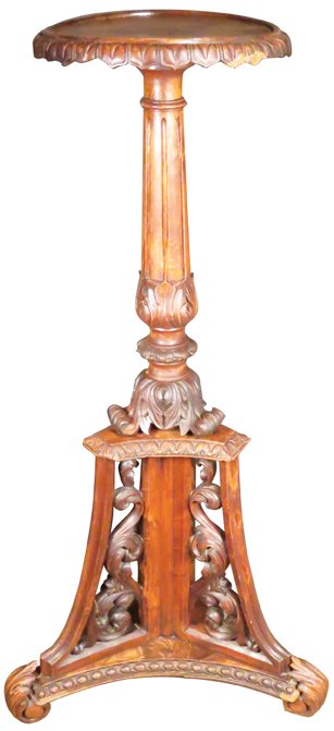 Ornately Carved Oak Fern Stand (1 of 1)