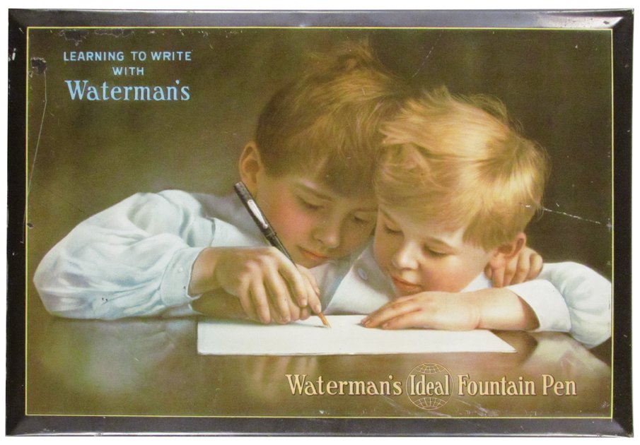 Waterman's Tin Over Cardboard Sign (1 of 1)