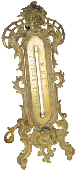 Ornate Brass Victorian Thermometer (1 of 1)
