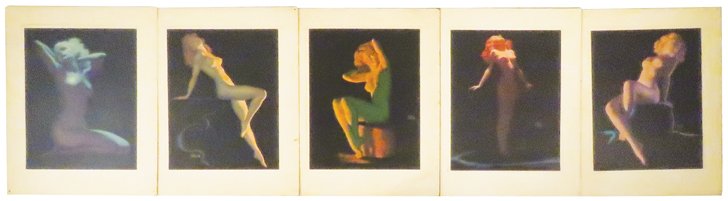 Collection of Five Earl Moran Prints: Collection of Five Earl Moran Nude Prints. Excellent condition. 14 1/2 X 11 inches.