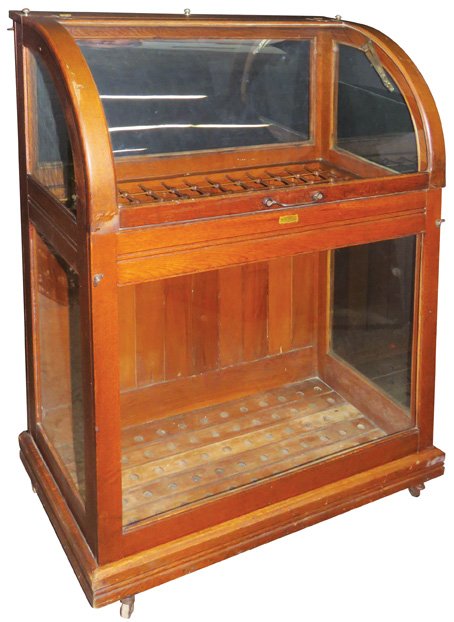 Oak Curved Glass Cane Case (1 of 1)