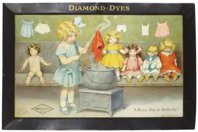 Diamond Dyes Tin Over Cardboard Sign (1 of 1)