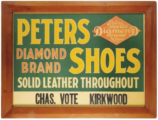 Peters Diamond Brand Shoes Paper Advertising Sign (1 of 1)