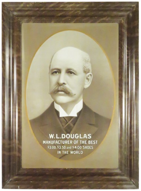 Douglas Shoe Company Self Framed Tin Sign (1 of 1)