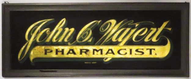 John C. Wajert Pharmacist Reverse Glass Sign (1 of 1)