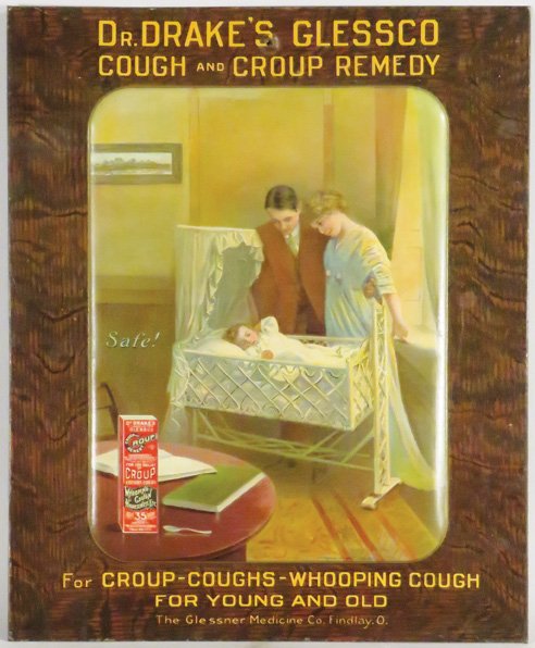 Dr. Drake's Glessco Cough Remedy Tin Sign (1 of 1)