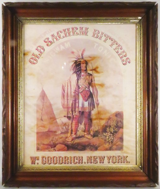 Old Sachem Bitters Paper Advertising Sign (1 of 1)