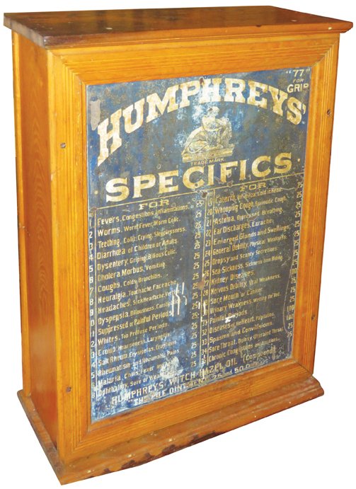 Humphrey's Specifics Tin Front/Back Store Cabinet (1 of 3)