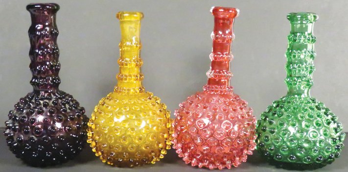 Collection of Four Hobnail Barber Bottles (1 of 1)
