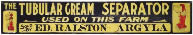 The Tubular Cream Separator Embossed Tin Sign (1 of 1)