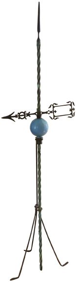 Lightning rod with blue globe (1 of 1)