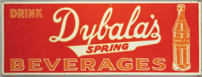 Dybals's Spring Beverage Embossed Tin Sign (1 of 1)
