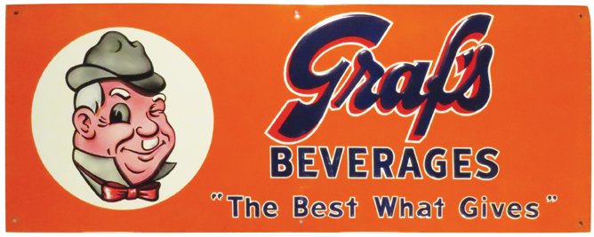 Graf's Beverages Embossed Tin Sign (1 of 1)