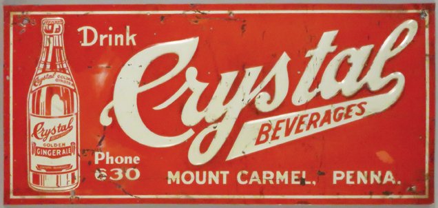 Crystal Beverages Embossed Tin Sign (1 of 1)