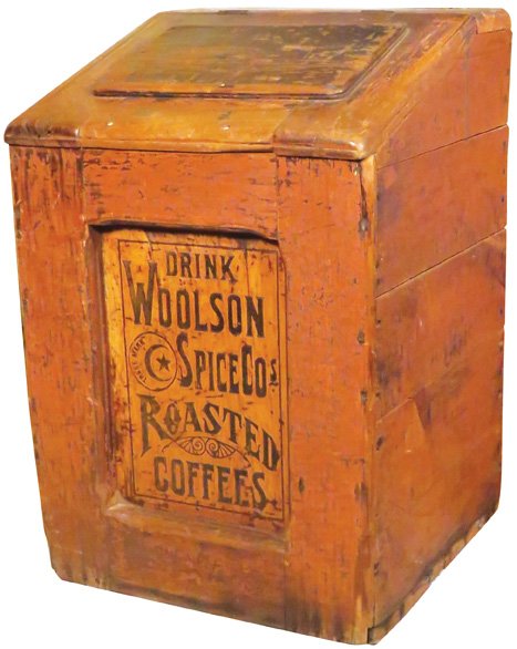 Woolson's Spice Co. Wood Coffee Store Bin (1 of 1)