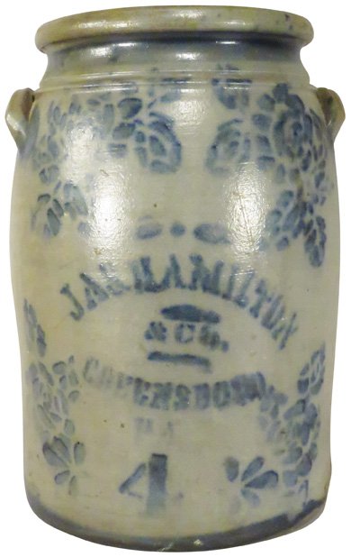 Jas. Hamilton 4 gallon Stoneware Crock (1 of 1)