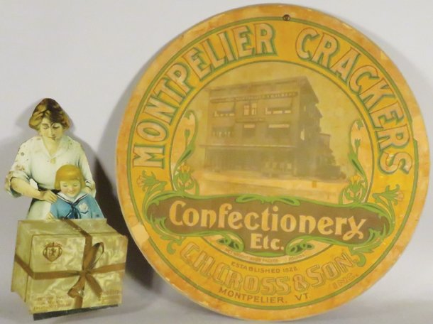 Nobility Chocolates Tin Sign & Montpelier barrel top (1 of 1)