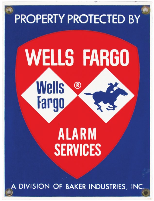 Wells Fargo Alarm Services Porcelain Sign (1 of 1)