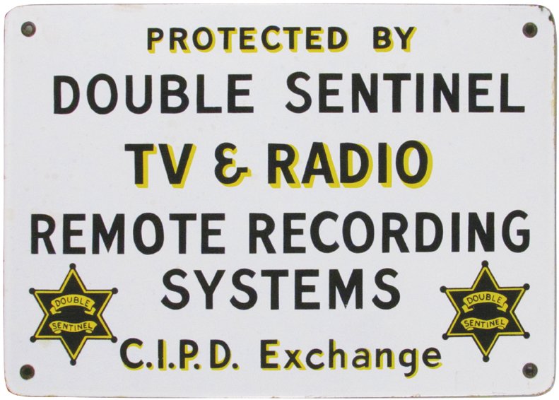 Double Sentinel Porcelain Security Sign (1 of 1)