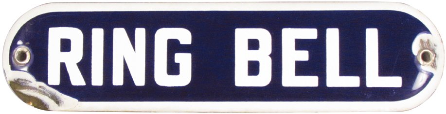 Three Porcelain Signs (1 of 3)