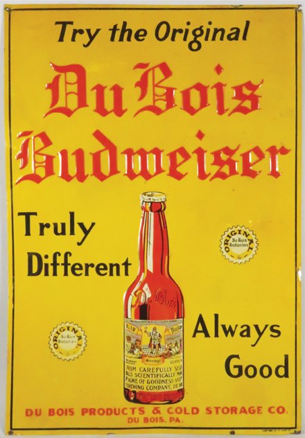 DuBois Budweiser embossed tin sign (1 of 1)