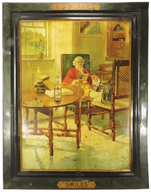 G.O. Blake's Whiskey Self Framed Tin Sign (1 of 1)