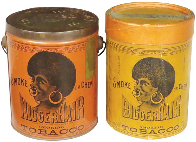 Two Black Americana Smoking Tobacco Pail and Box (1 of 2)