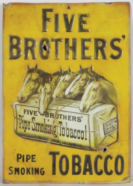 Five Brothers' embossed tin Sign (1 of 1)
