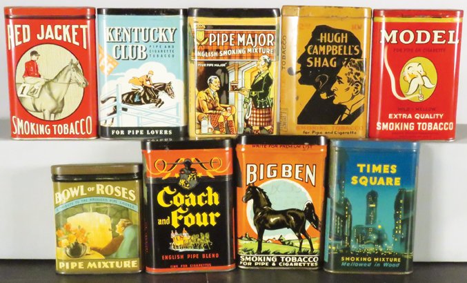 Collection of Nine Tobacco Pocket Tins (1 of 1)