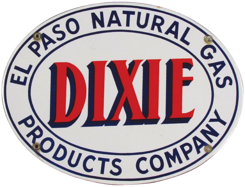 El Paso Gas Products Company Dixie Porcelain Sign (1 of 1)
