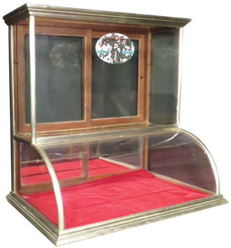 Curved Glass Single Tower Nickel Showcase (1 of 1)