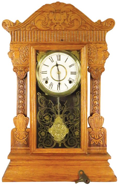 Antique Gilbert Clock Co. Pressed Oak Kitchen Clock (1 of 1)