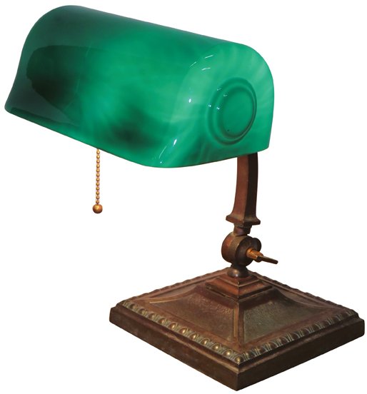 Art Deco Verdelite Bankers Desk Lamp (1 of 3)